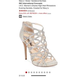 I.N.C Champagne Rhinestone High Heels